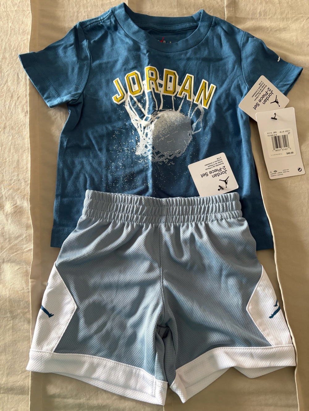 Jordan Boys 2-Piece Set in Blue & Gray